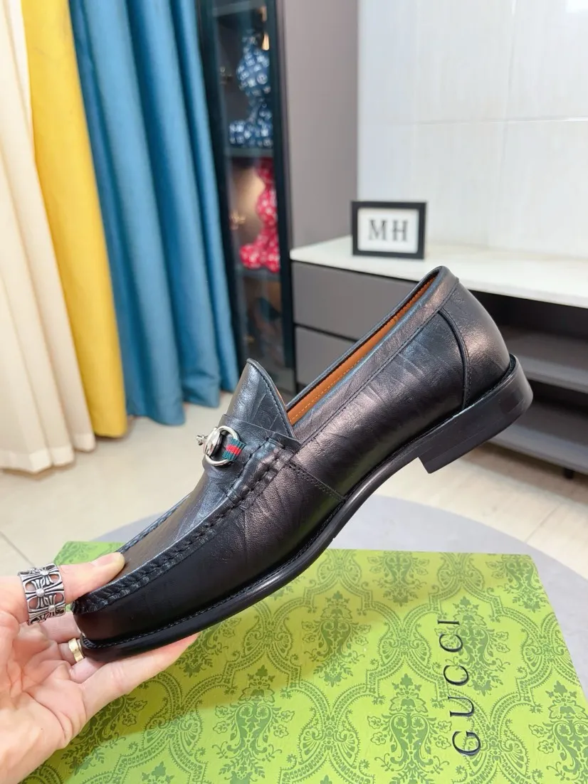 Men's Men's Shoes 💰480🌹🌹【GUCCI】The most popular classic Gucci leather shoes. Synchronized with the official website, the upper is made of Italian first-layer cowhide ➕cowhide lining, with unique brand and unique craftsmanship. Highlighting the hot style of the new year. Stop hesitating, stop wandering, get it now. Number: 38--44
